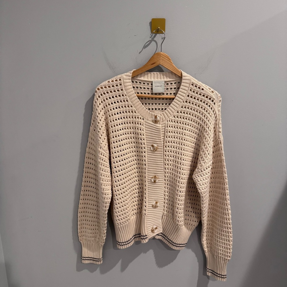 NWT Varley Kris Relaxed Fit Button Front Cardigan in Creme, Size M - Picture 4 of 14